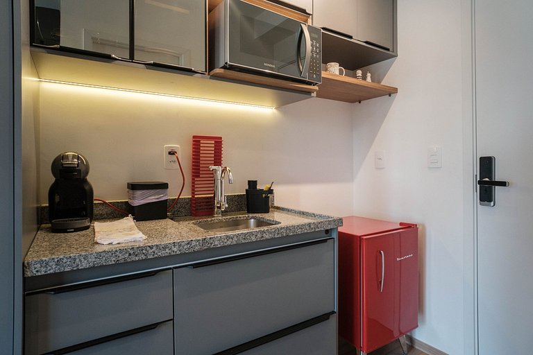 Studio Moderno para Alugar em Pinheiros - 3 Pessoas, Varanda