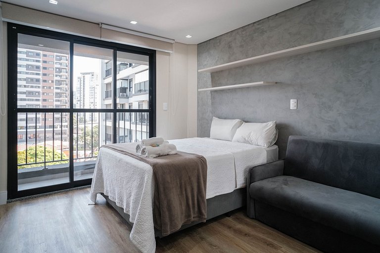 Studio para Alugar em Pinheiros - 3 Pessoas, Piscina e Sauna