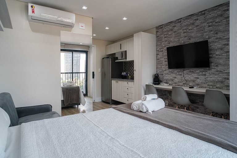 Studio para Alugar em Pinheiros - 3 Pessoas, Piscina e Sauna