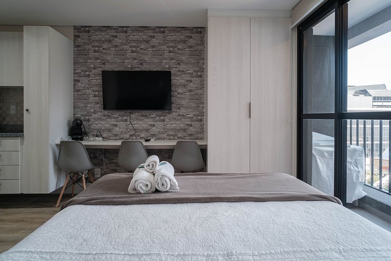 Studio para Alugar em Pinheiros - 3 Pessoas, Piscina e Sauna