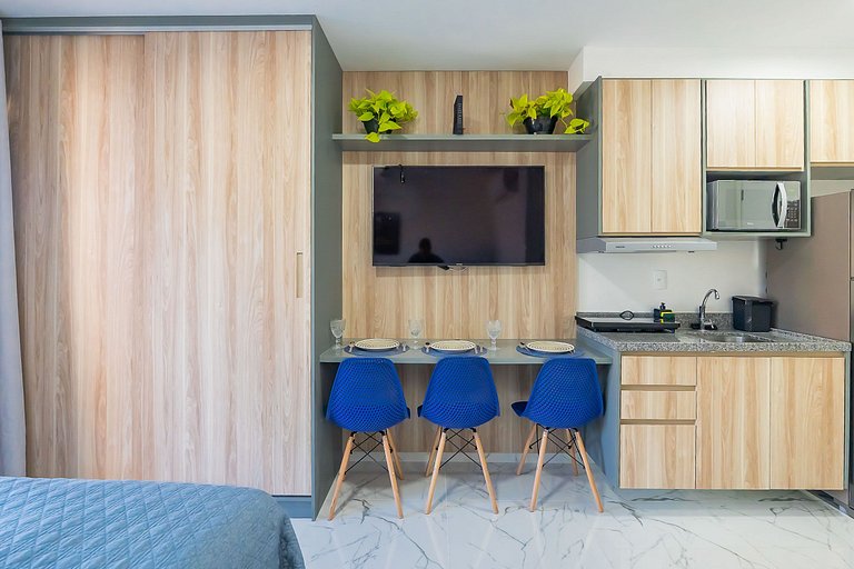 Studio para Alugar em Pinheiros - 3 Pessoas, Metrô e Rooftop