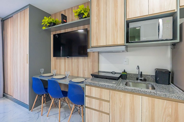 Studio para Alugar em Pinheiros - 3 Pessoas, Metrô e Rooftop