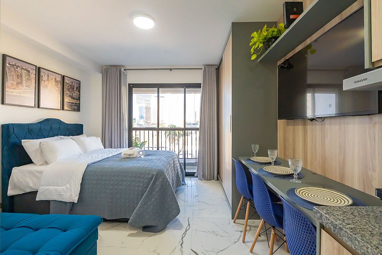 Studio para Alugar em Pinheiros - 3 Pessoas, Metrô e Rooftop