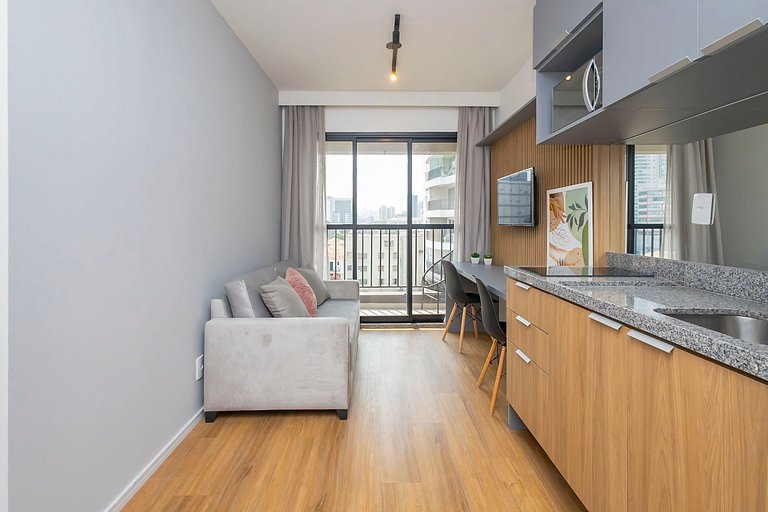 Apto elegante em Pinheiros com portaria 24h