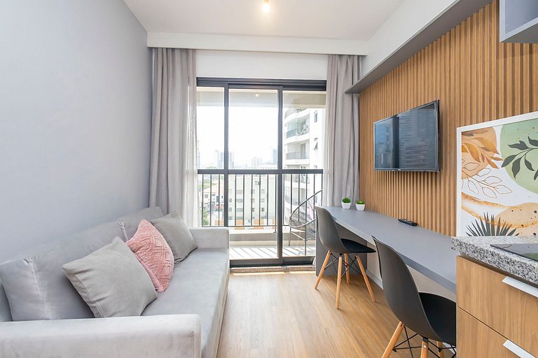 Apto elegante em Pinheiros com portaria 24h
