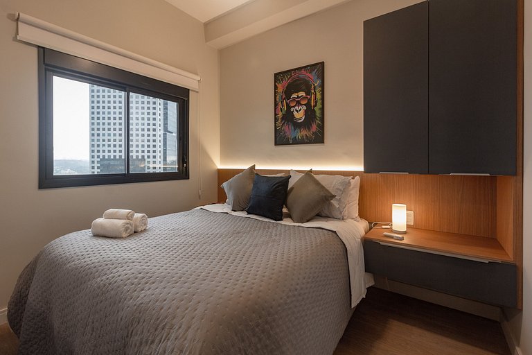 Studio em Pinheiros c/ Self Check-in e Vista da Cidade