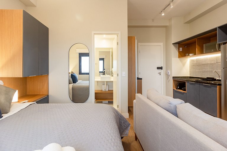 Studio em Pinheiros c/ Self Check-in e Vista da Cidade