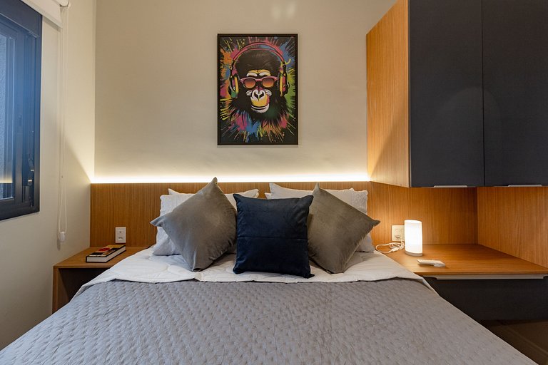Studio em Pinheiros c/ Self Check-in e Vista da Cidade