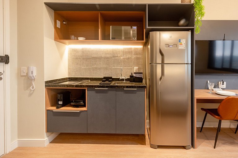 Studio em Pinheiros c/ Self Check-in e Vista da Cidade