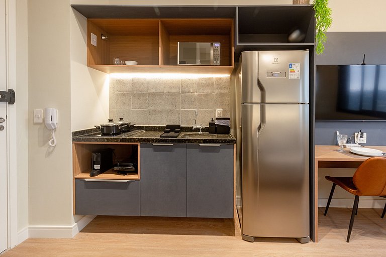 Studio em Pinheiros c/ Self Check-in e Vista da Cidade