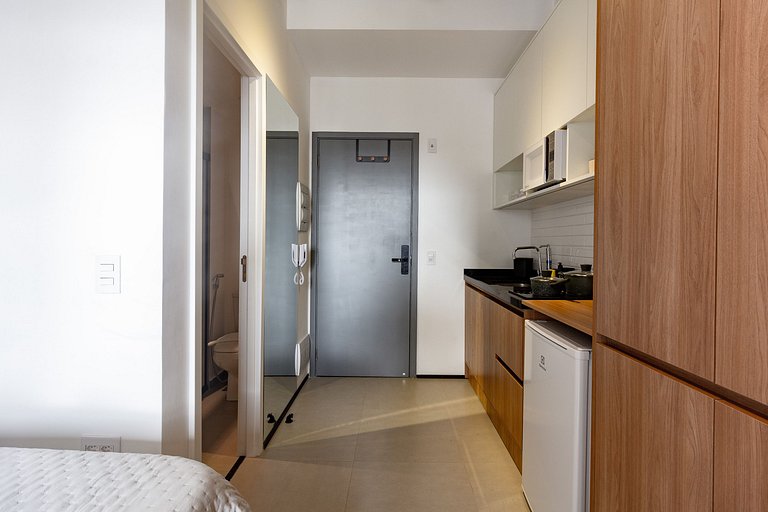 Conforto e aconchego: Apto completo c/ linda vista