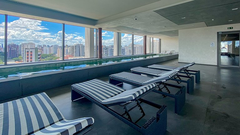 Elegância e conforto: apto completo c/ cama queen