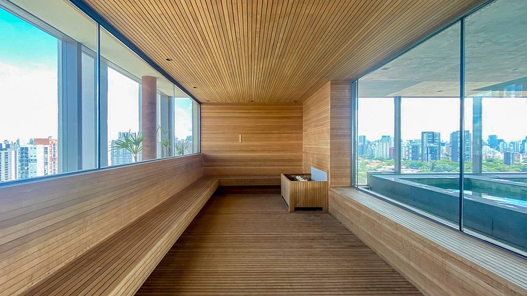 Elegância e conforto: apto completo c/ cama queen