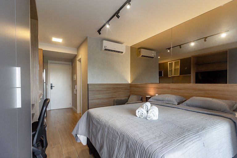 Lindo apto c/ cama queen confortável em Moema