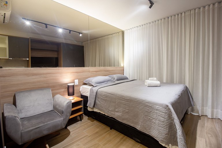 Lindo apto c/ cama queen confortável em Moema