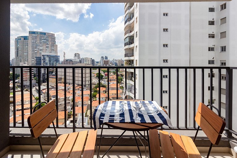 Apto Elegante em Pinheiros c/ Varanda e Coworking