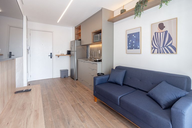 Apto Elegante em Pinheiros c/ Varanda e Coworking