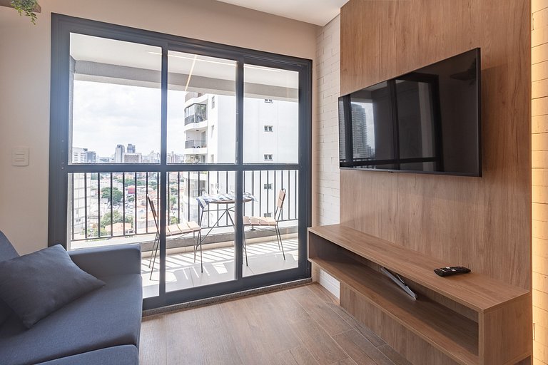 Apto Elegante em Pinheiros c/ Varanda e Coworking