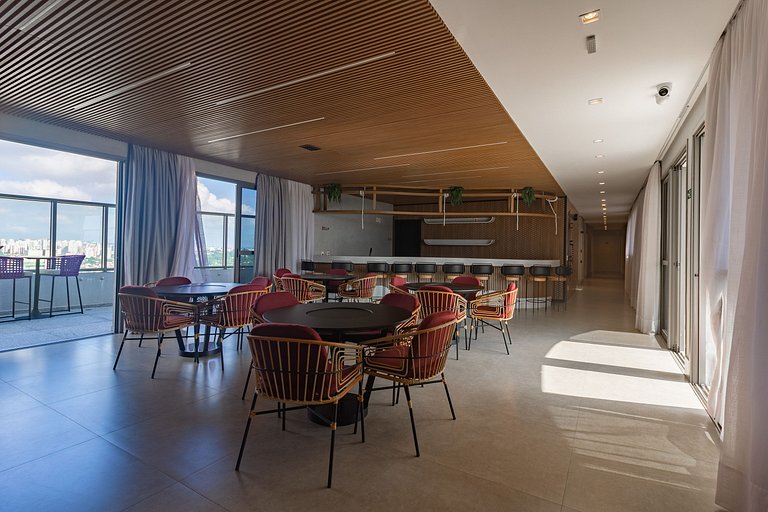 Studio Brooklin SP com  Vaga, Piscina e Academia