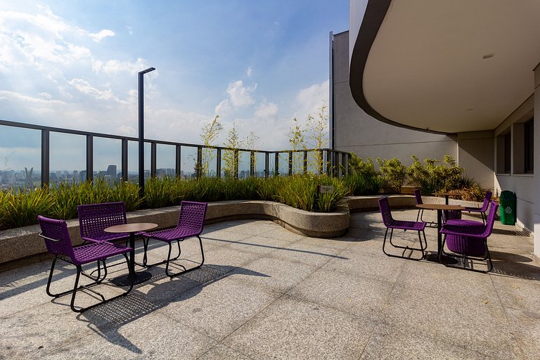 Studio Brooklin SP com  Vaga, Piscina e Academia