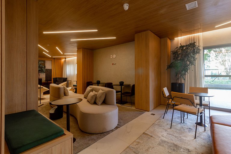 Studio Brooklin SP com  Vaga, Piscina e Academia