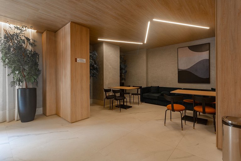 Studio Brooklin SP com  Vaga, Piscina e Academia