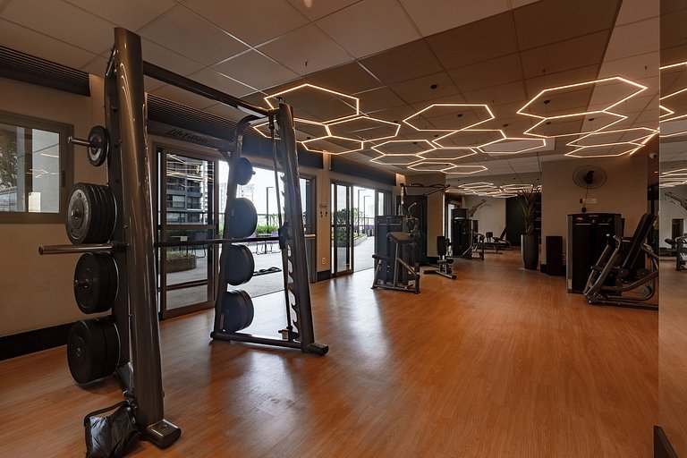 Studio Brooklin SP com  Vaga, Piscina e Academia