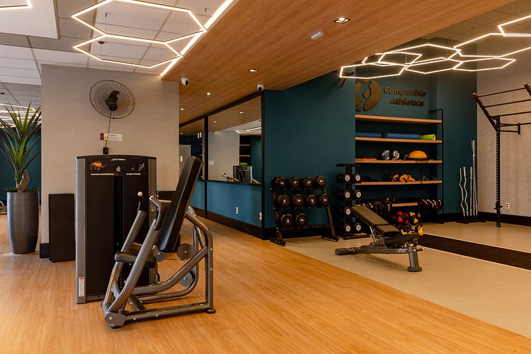 Studio Brooklin SP com  Vaga, Piscina e Academia
