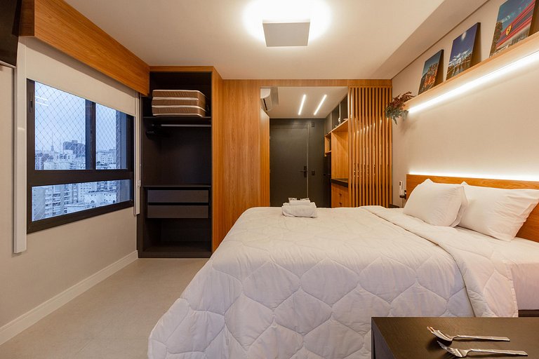 Studio para 3 em Perdizes com Rooftop e Coworking