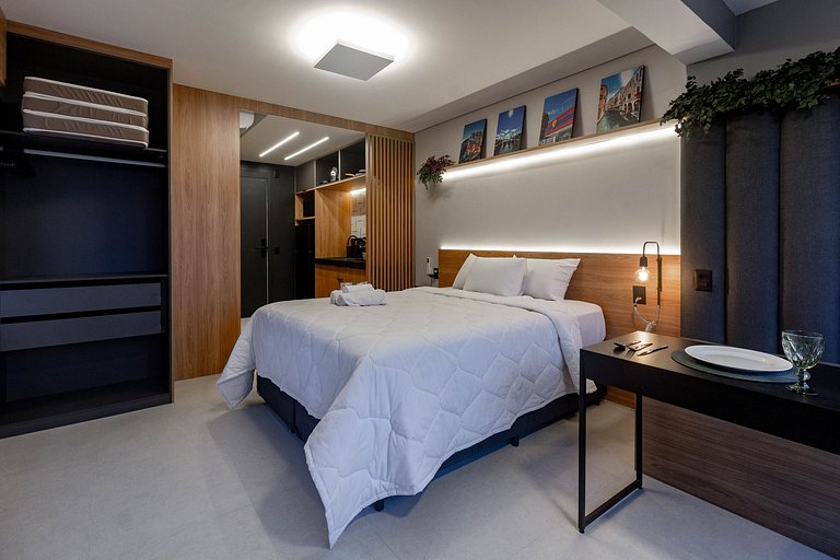 Studio para 3 em Perdizes com Rooftop e Coworking