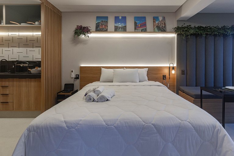 Studio para 3 em Perdizes com Rooftop e Coworking