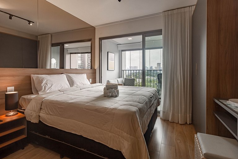 Lindo apto c/ cama queen confortável em Moema