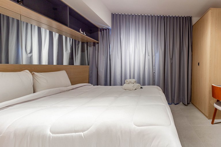 Apto completo c/ cama queen próximo da Paulista
