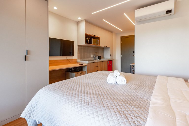 Conforto e elegância: Ap c/ cama queen em Perdizes