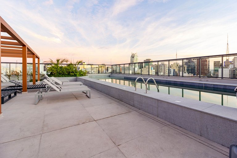 Apê moderno | Piscina | Próx à Paulista
