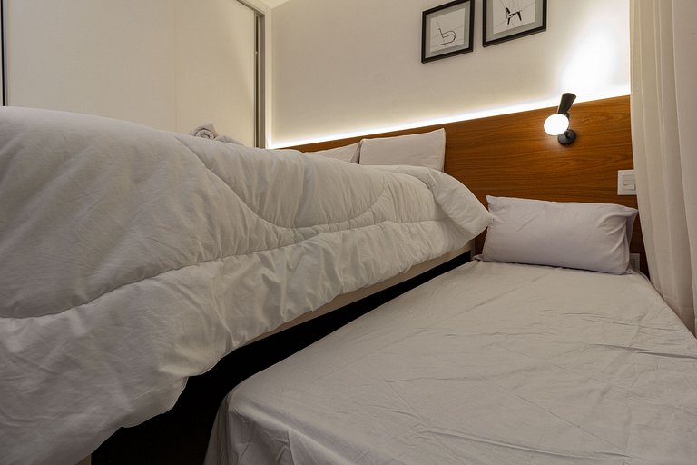 O encantador de Moema: Apto completo c/ cama queen