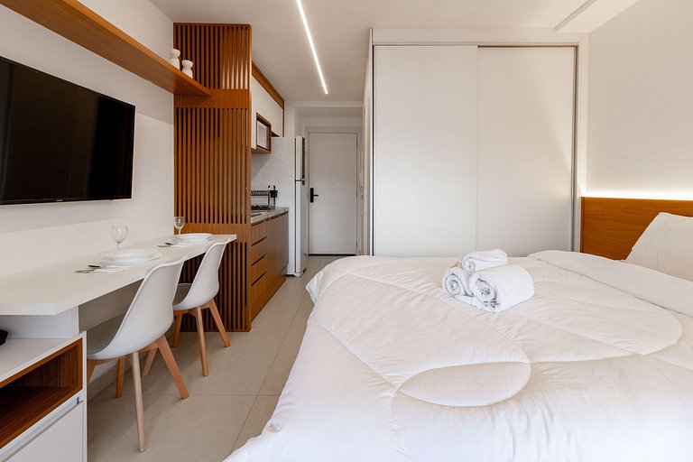 O encantador de Moema: Apto completo c/ cama queen