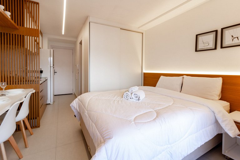 O encantador de Moema: Apto completo c/ cama queen