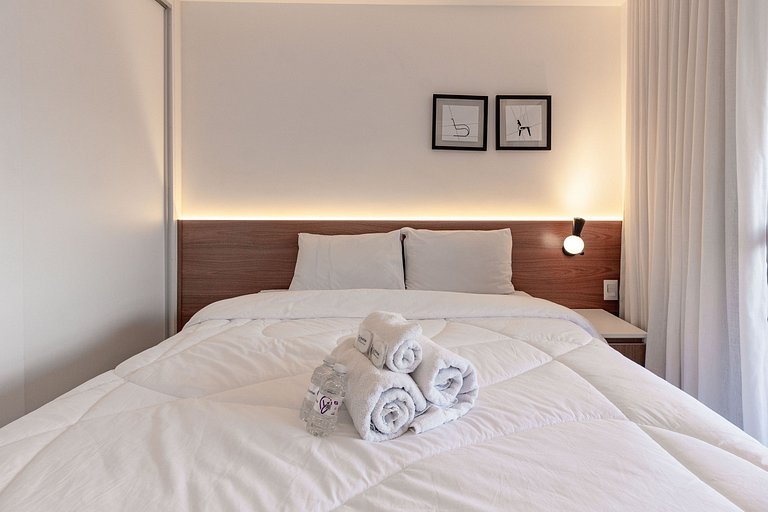 O encantador de Moema: Apto completo c/ cama queen