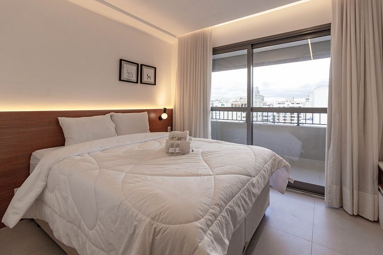 O encantador de Moema: Apto completo c/ cama queen