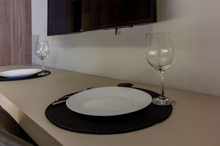 Elegância e conforto: Apt c/ cama queen em Moema