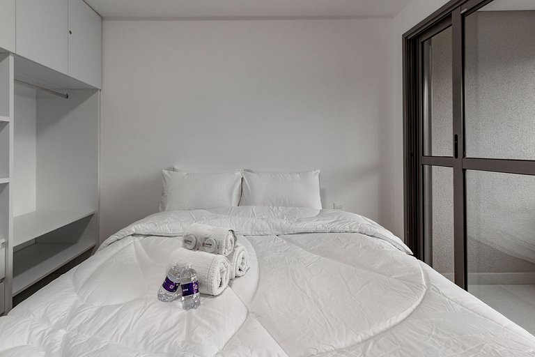 Conforto: Apto c/ cama queen em Moema