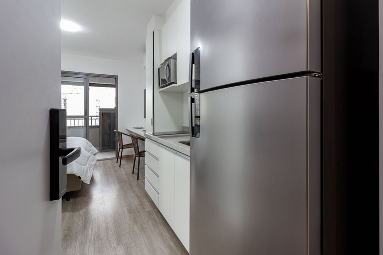 Conforto: Apto c/ cama queen em Moema