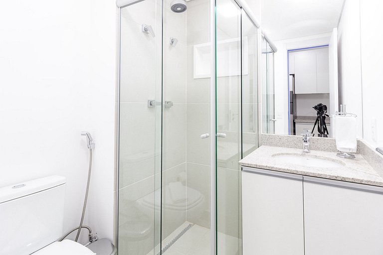 Conforto: Apto c/ cama queen em Moema