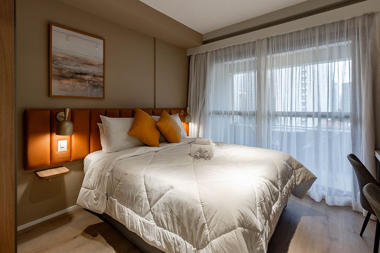 Charme e conforto: Apto c/ cama queen em Moema