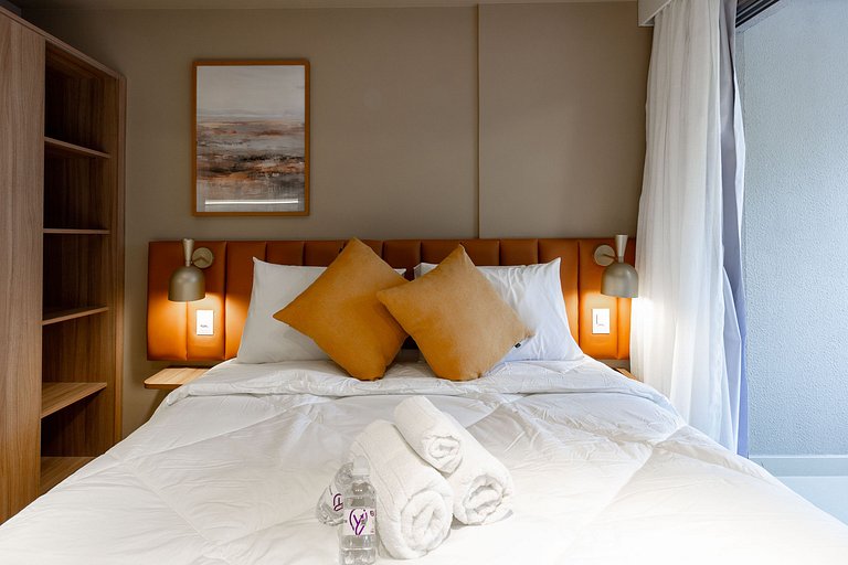Charme e conforto: Apto c/ cama queen em Moema