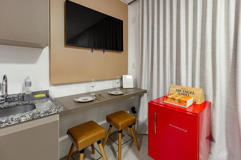 Charme e conforto: Apto completo na Pamplona