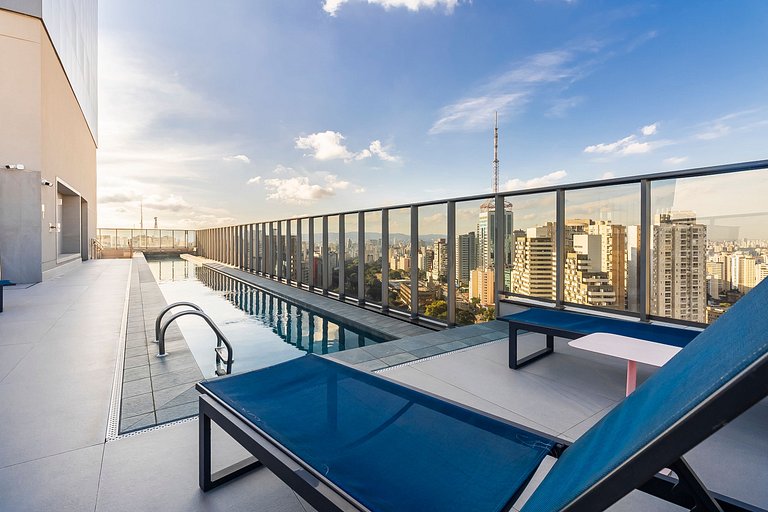 Apto elegante em andar alto próx da Paulista