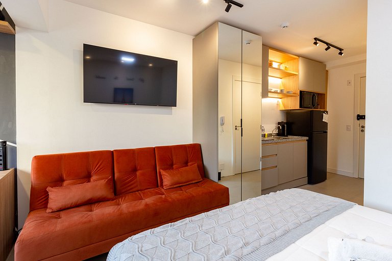 Conforto e luxo: Apt completo c/ cama queen e WIFI