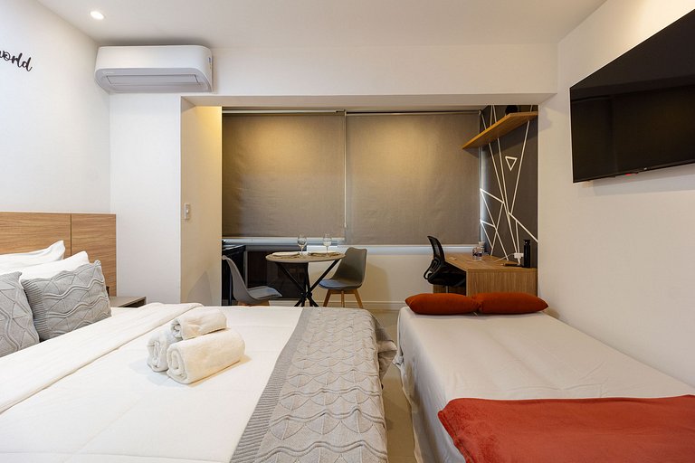 Conforto e luxo: Apt completo c/ cama queen e WIFI